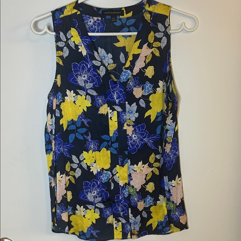Blue and Yellow Banana Republic Top